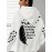 Women's Plus Size Soft Casual Hooded Sweatshirt with Artistic Back Print - Black & White & Bird Design, Kangaroo Pocket, Relaxed Fit, Machine Washable, All-Season Comfort, Ladies Sweatshirts, Decorative Text Design