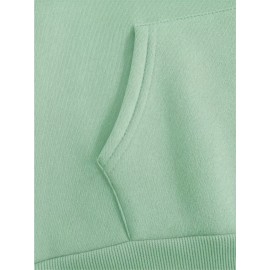 Women's Plus Size Soft Casual Hooded Sweatshirt with Artistic Back Print - Black & White & Bird Design, Kangaroo Pocket, Relaxed Fit, Machine Washable, All-Season Comfort, Ladies Sweatshirts, Decorative Text Design