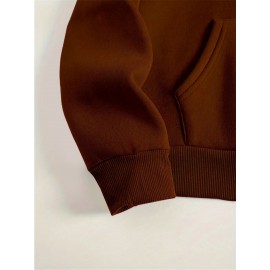 Plus Size, Women's Oversized Christmas Gingerbread Cookie Print Hooded Sweatshirt - Soft Long Sleeve Pullover with Pocket, Merry Christmas Lettering & Plaid Snowflake Design, Cozy Casual Holiday Sweater for Casual Attire (Machine Washable)