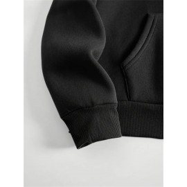 [Plus Size Angel Wings Hoodie] Soft & Comfortable Plus Size Angel Wings Print Hoodie | Long Sleeve Pullover with Pockets, Casual Style for Women, All Season Wear