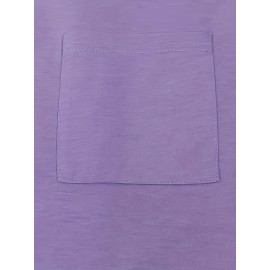 Large Size V-Neck Pocket Irregular Hem Short-Sleeved Top T-Shirt Two-Piece Set