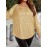 Plus Size - Women'S Elegant Golden Sequin Blouse with Ruffled Sleeves - Round Neck, Long Sleeve, Stretchy Blend, Perfect for Casual or Formal Occasions, Formal Attire | Ruffled Sleeve Top | Blend, Plus Size Sequin Top For Women, Plus Size Women Top, Plus Size Women Blouse, Plus Size Women Clothes, Plus Size Women, Top For Women Plus Size, Lady Plus Size Top