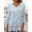 Women 3/4 Sleeve V-neck Polka Dot Printed Graphic Lace Button Tops
