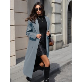 [Elegant Trench Coat] Vibrant Green Women's Elegant Casual Long Trench Coat | Machine Washable Lightweight Spring/Fall Outerwear with Classic Collar & Regular Fit, Autumn Fashion, Durable Fabric, Smooth Texture