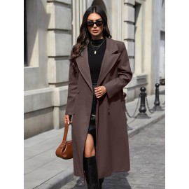 [Elegant Trench Coat] Vibrant Green Women's Elegant Casual Long Trench Coat | Machine Washable Lightweight Spring/Fall Outerwear with Classic Collar & Regular Fit, Autumn Fashion, Durable Fabric, Smooth Texture