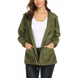 Raincoat Women Lightweight Rain Jackets Packable Outdoor Hooded Windbreaker