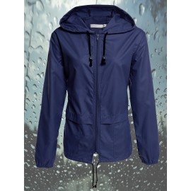 Raincoat Women Lightweight Rain Jackets Packable Outdoor Hooded Windbreaker