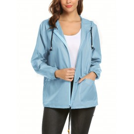 Raincoat Women Lightweight Rain Jackets Packable Outdoor Hooded Windbreaker