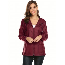 Raincoat Women Lightweight Rain Jackets Packable Outdoor Hooded Windbreaker