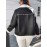 Plus Size Women's Full-Zip Motorcycle Jacket with Horseback Riding Zipper, Biker Coat, Warm Winter Outerwear, White & Collar - Casual & Motorcycle Riding (Curvy Female)