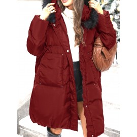 Women'S Elegant Long Winter Coat - Full-Length Cold Weather Jacket, Non-Stretchy Outer Layer for Extreme Cold, Formal & Everyday Winter Outfits - Elegant Women'S Outerwear, Seasonal Fashion, Classic Silhouette, Durable Construction, Warm Jacket, Fashionconscious Women