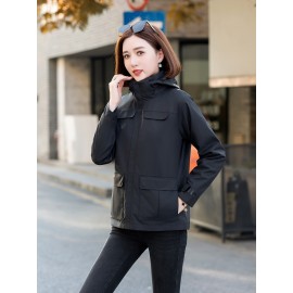 3-in-1 Winter Jacket - Detachable Hood, Casual Fit, Color Block Design with Zip Pockets for Men & Women