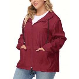 Plus Size Raincoat for Women - Waterproof, Packable, Outdoor, Hooded, Windbreaker Rain Jacket with Ultimate Protection