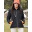 1pc Women'S Windproof Water-Resistant Breathable Casual Outdoor Sports Jacket, 100% Polyester Hooded Thickened Climbing Coat, Long Sleeve Winter Sports Apparel with Zipper and Alphabet Pattern