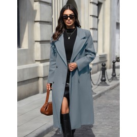 [Elegant Trench Coat] Vibrant Green Women's Elegant Casual Long Trench Coat | Machine Washable Lightweight Spring/Fall Outerwear with Classic Collar & Regular Fit, Autumn Fashion, Durable Fabric, Smooth Texture