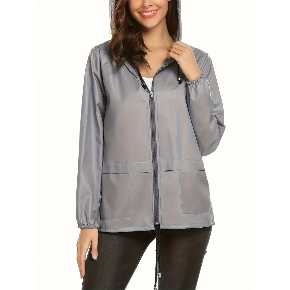 Raincoat Women Lightweight Rain Jackets Packable Outdoor Hooded Windbreaker