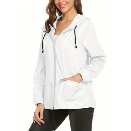 Raincoat Women Lightweight Rain Jackets Packable Outdoor Hooded Windbreaker